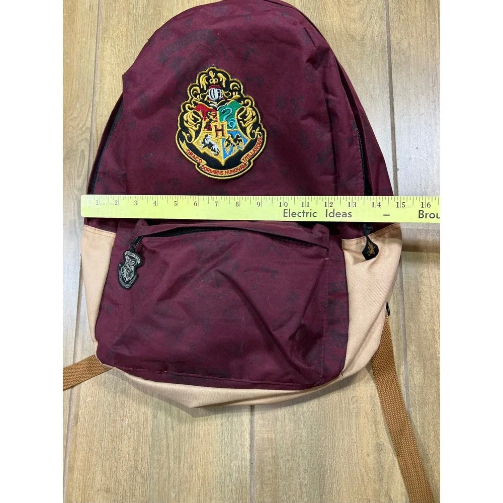 Harry Potter Hogwarts Crest Backpack Paladone Burgundy Tan School Bag